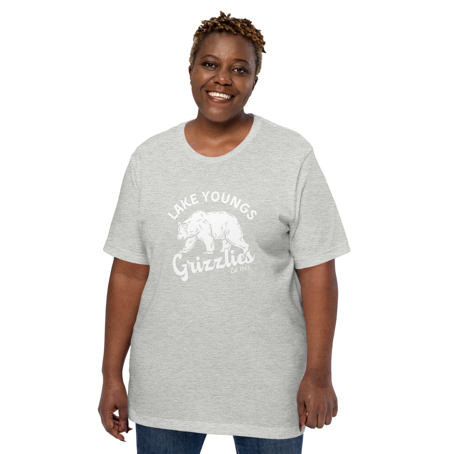 White “Retro Lake Youngs” Adult Short Sleeve Unisex T-Shirt