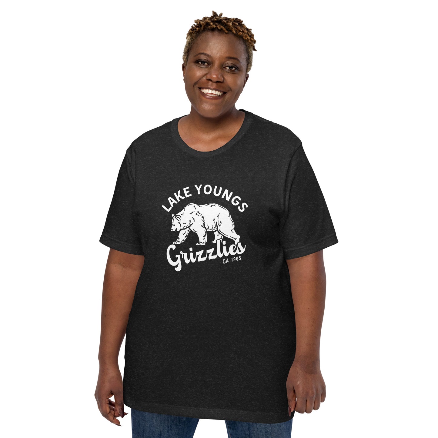 White “Retro Lake Youngs” Adult Short Sleeve Unisex T-Shirt