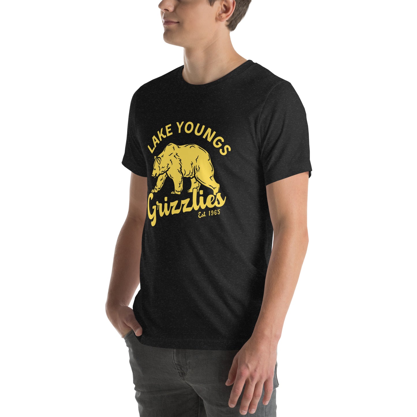 Yellow “Retro Lake Youngs” Adult Short Sleeve Unisex T-Shirt