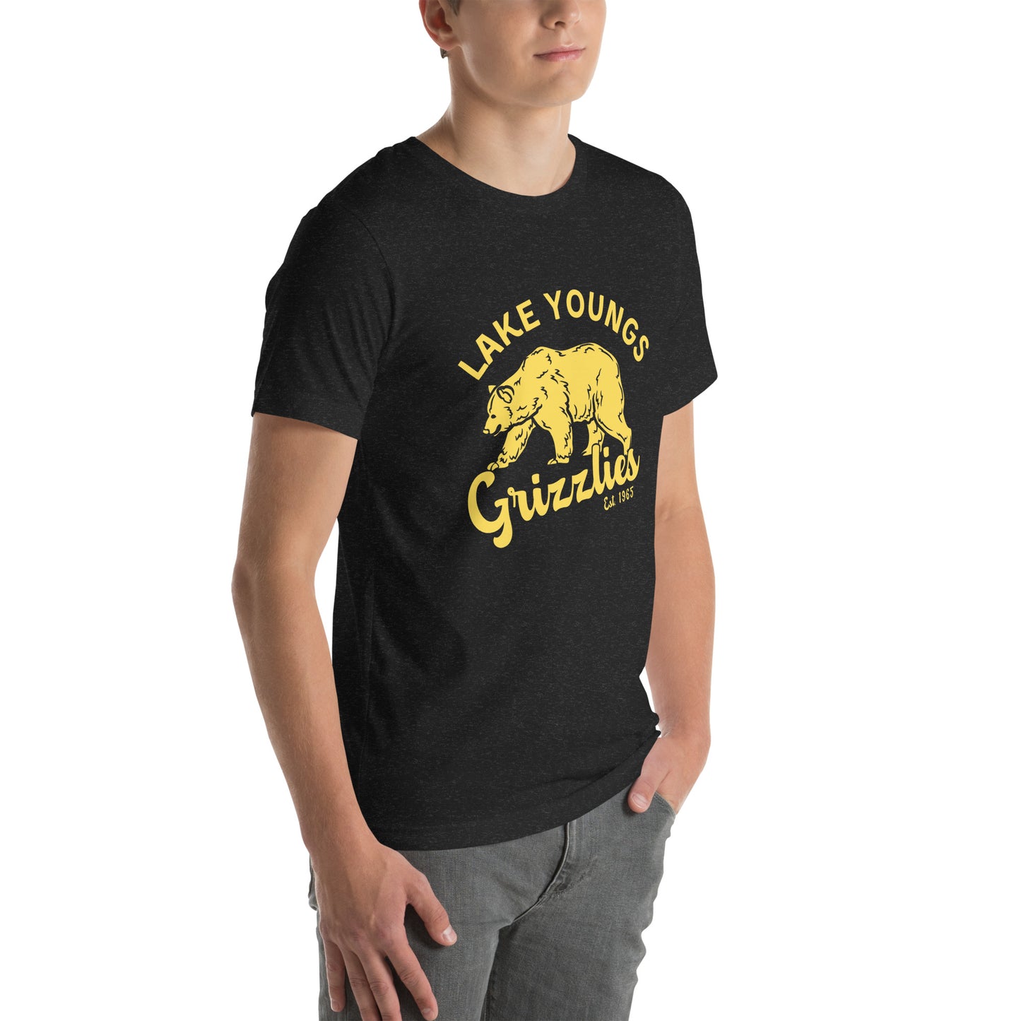 Yellow “Retro Lake Youngs” Adult Short Sleeve Unisex T-Shirt