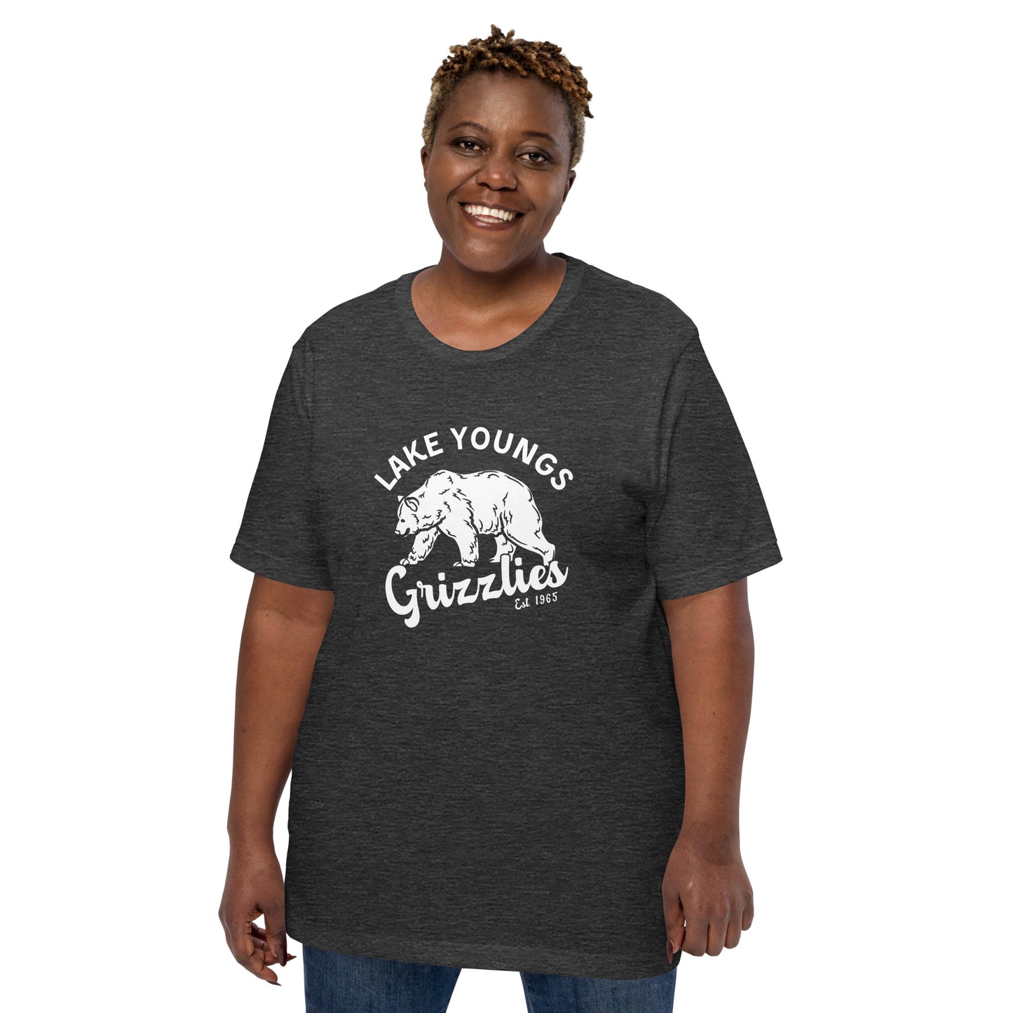 White “Retro Lake Youngs” Adult Short Sleeve Unisex T-Shirt
