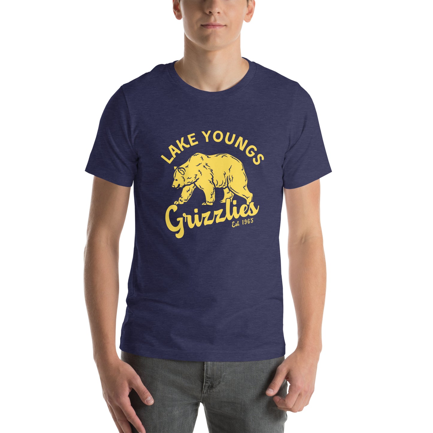 Yellow “Retro Lake Youngs” Adult Short Sleeve Unisex T-Shirt