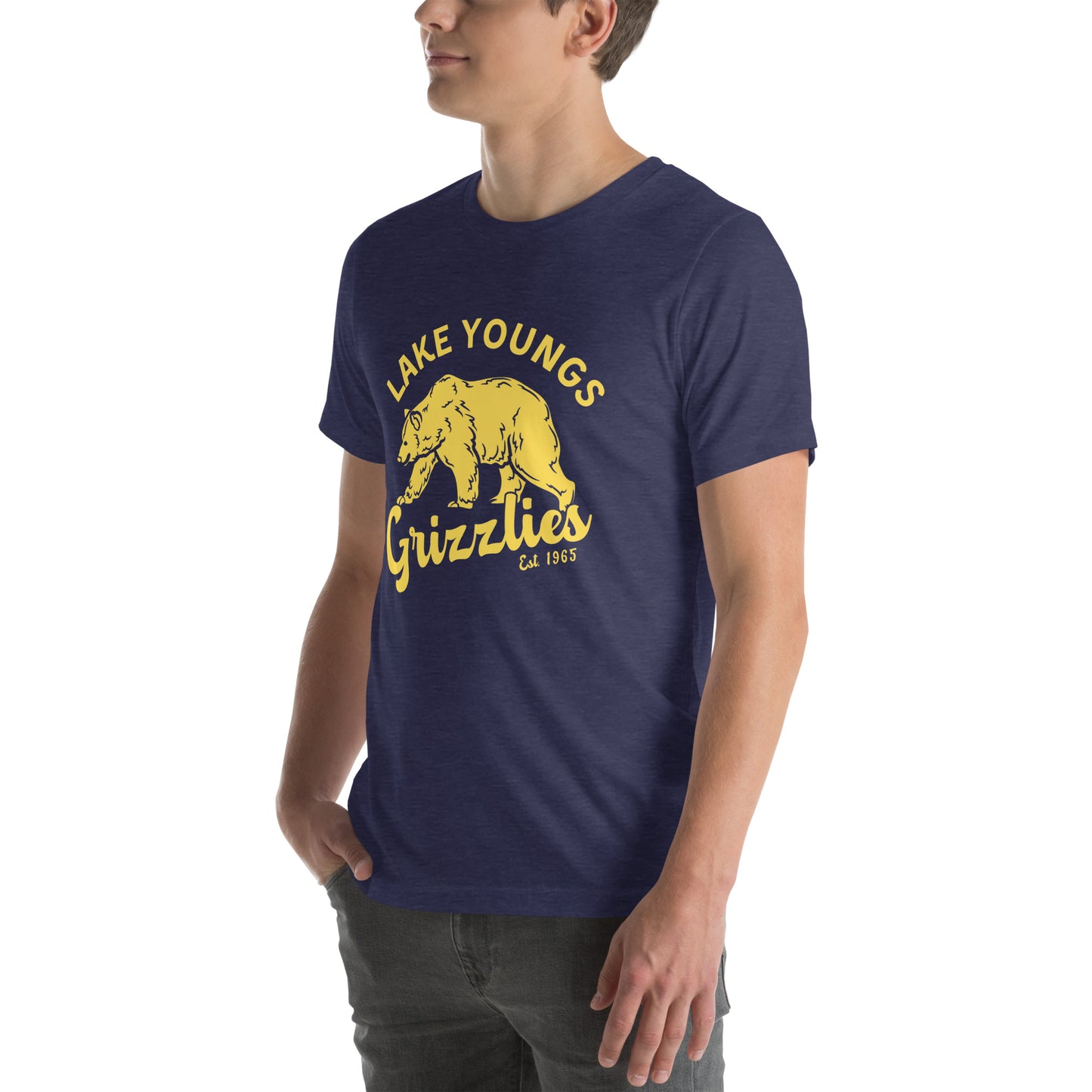 Yellow “Retro Lake Youngs” Adult Short Sleeve Unisex T-Shirt