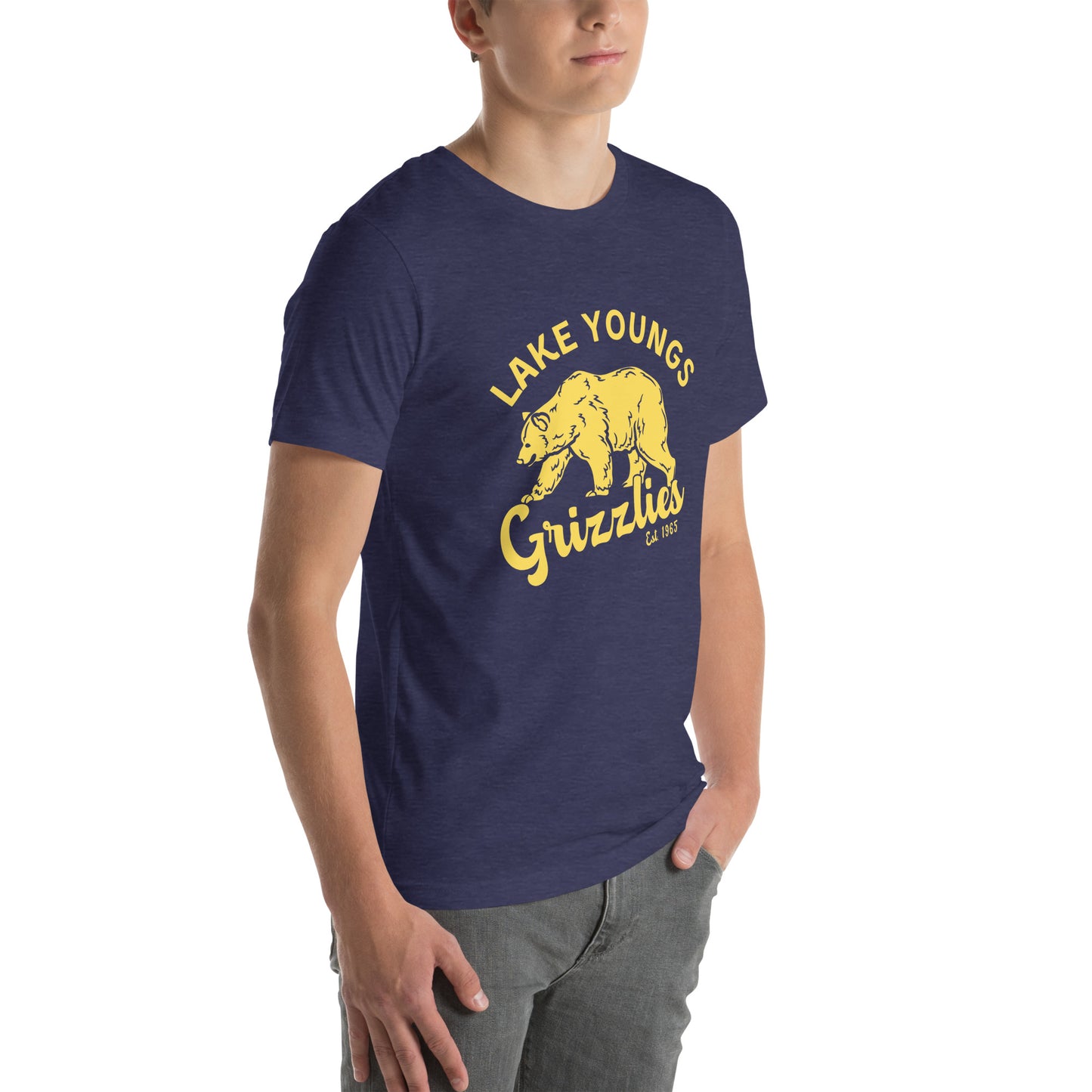 Yellow “Retro Lake Youngs” Adult Short Sleeve Unisex T-Shirt