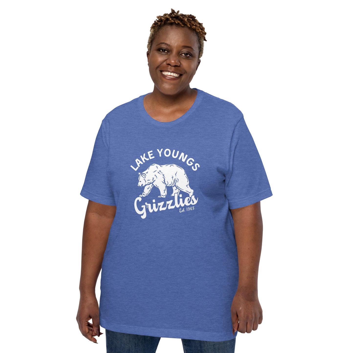 White “Retro Lake Youngs” Adult Short Sleeve Unisex T-Shirt