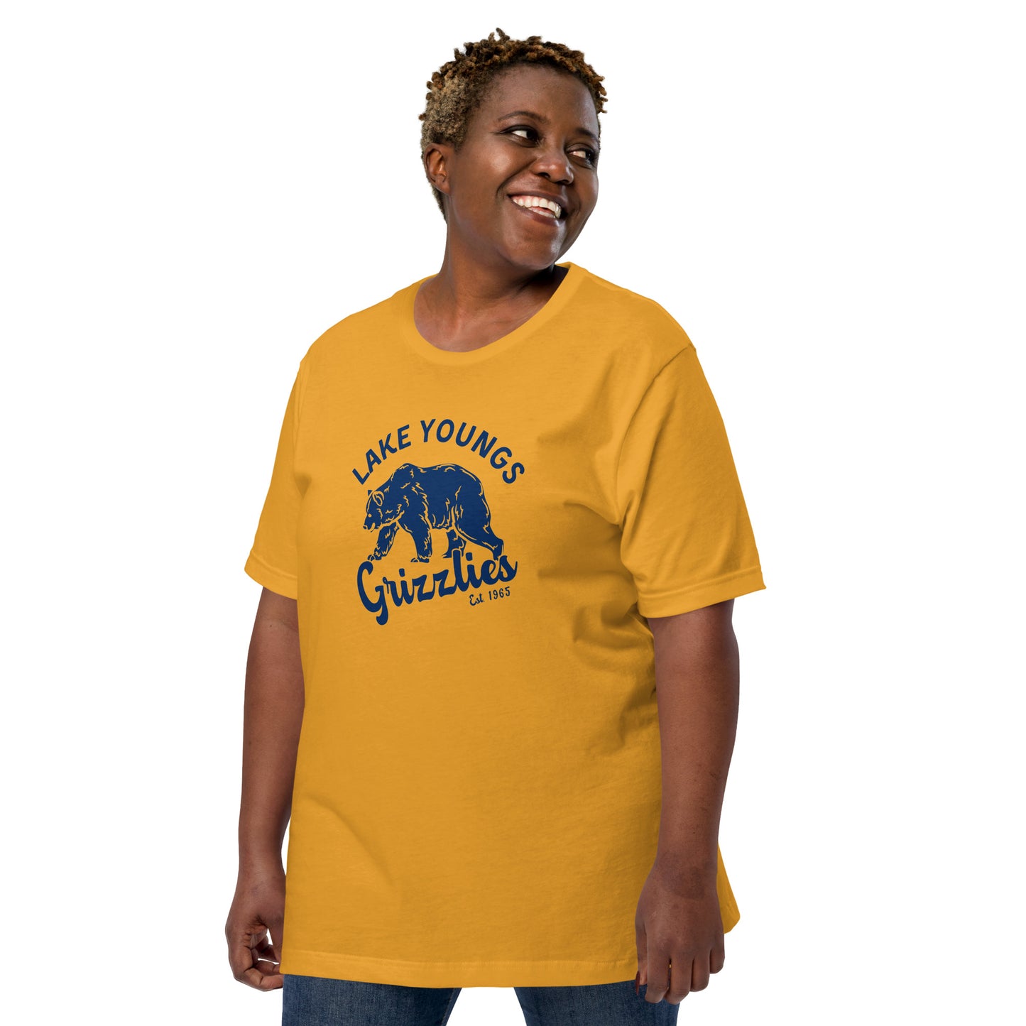Navy Blue “Retro Lake Youngs” Adult Short Sleeve T-Shirt new