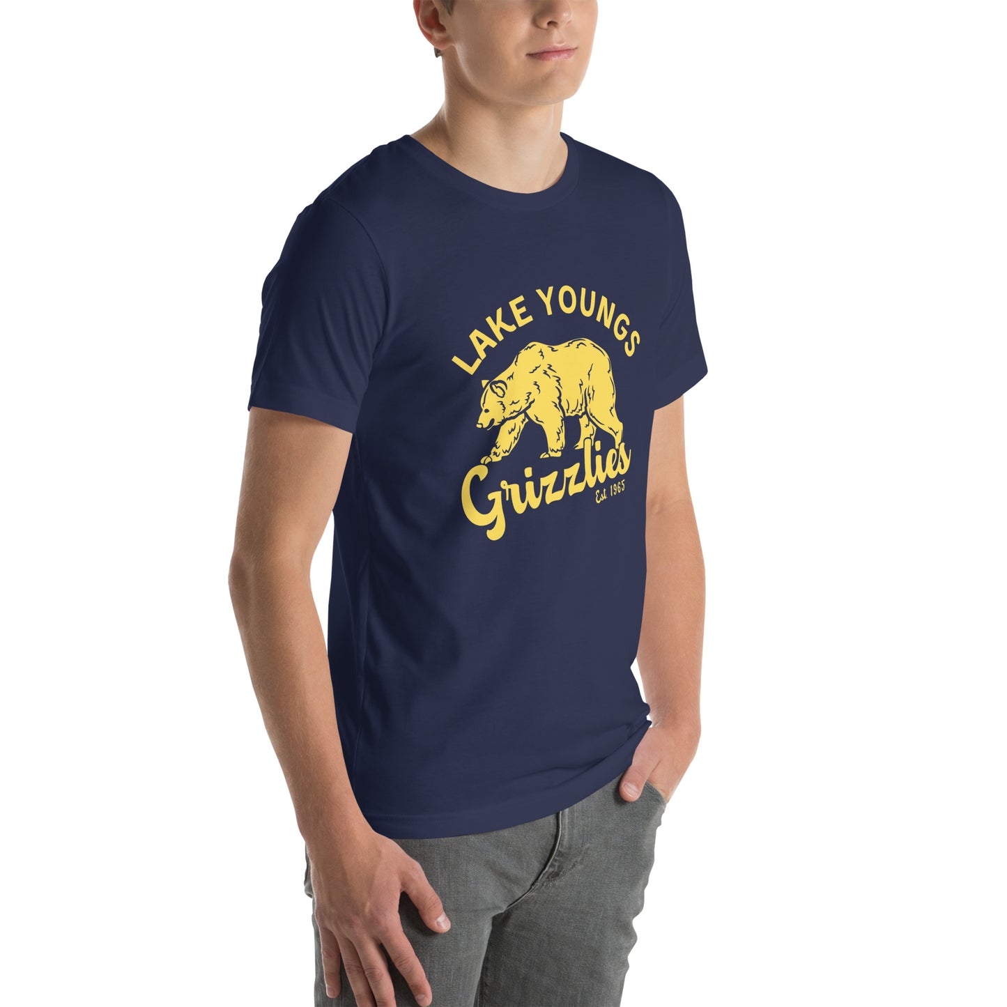 Yellow “Retro Lake Youngs” Adult Short Sleeve Unisex T-Shirt
