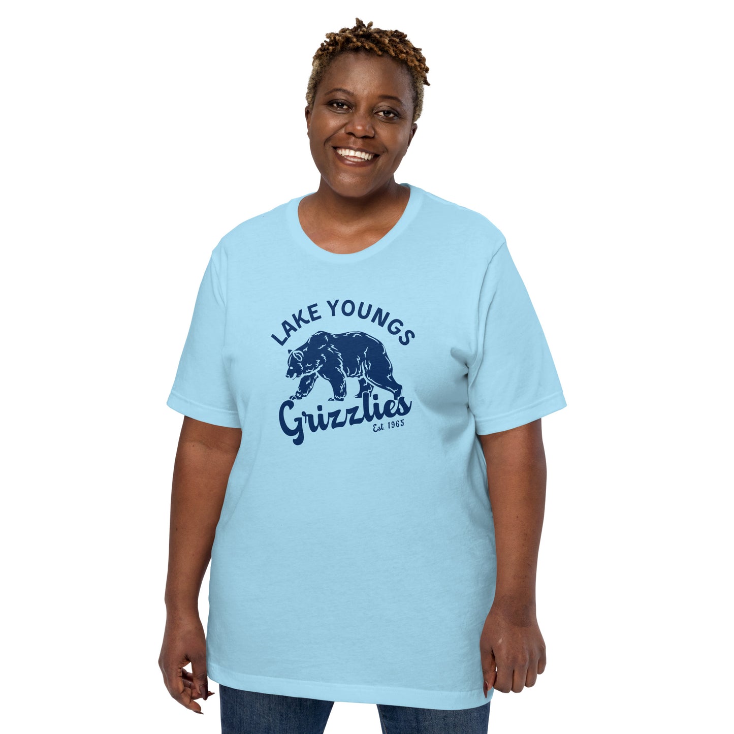 Navy Blue “Retro Lake Youngs” Adult Short Sleeve T-Shirt new
