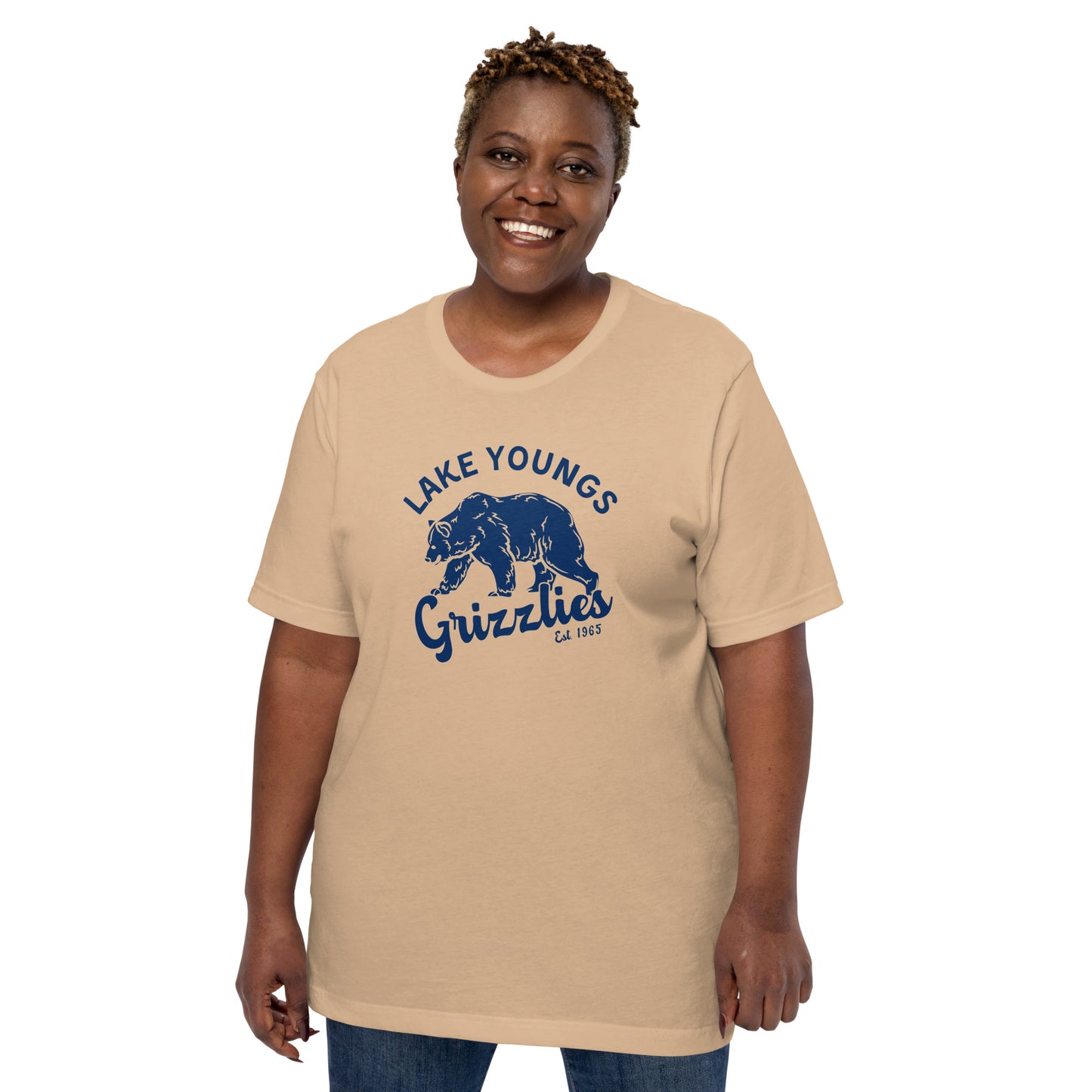Navy Blue “Retro Lake Youngs” Adult Short Sleeve T-Shirt new