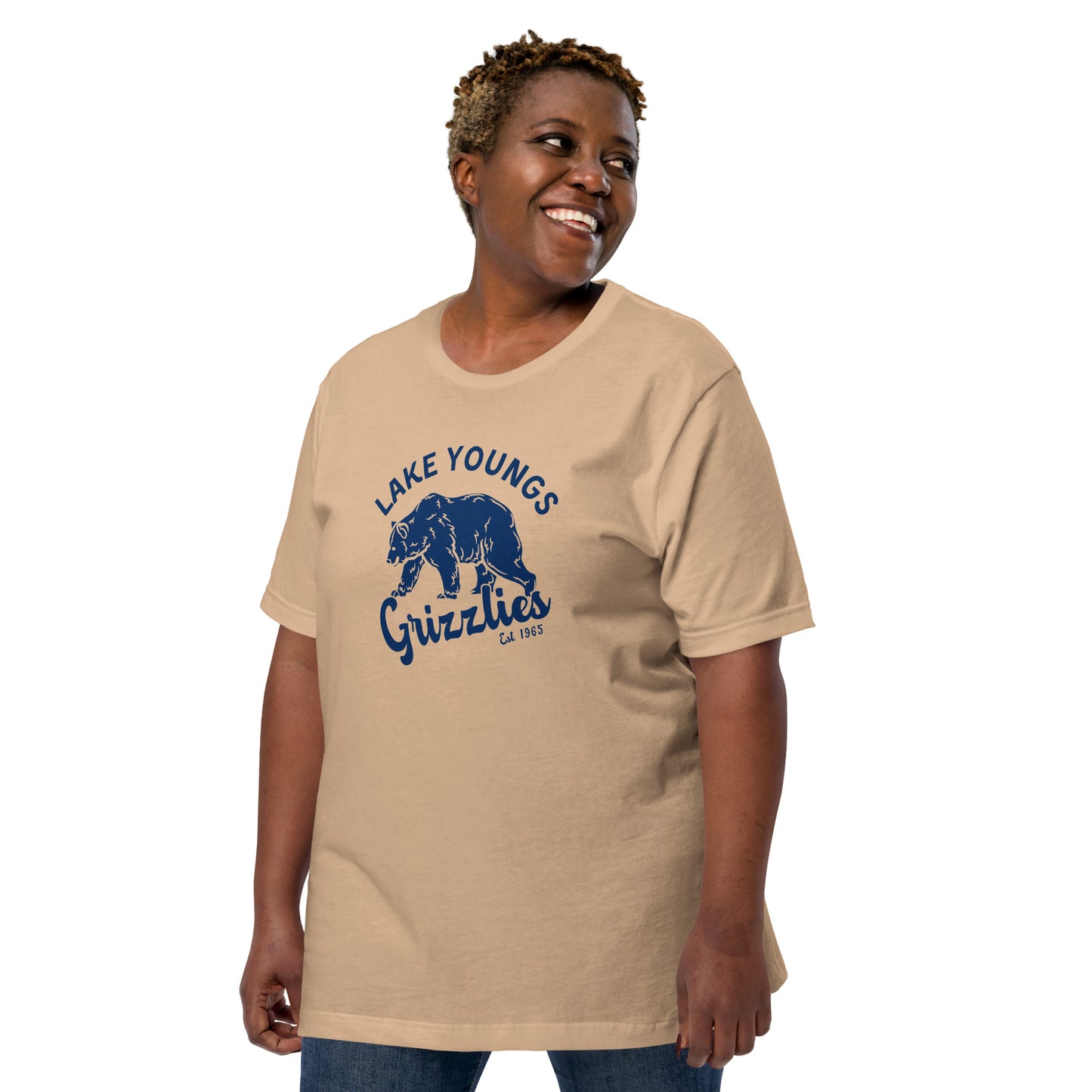 Navy Blue “Retro Lake Youngs” Adult Short Sleeve T-Shirt new