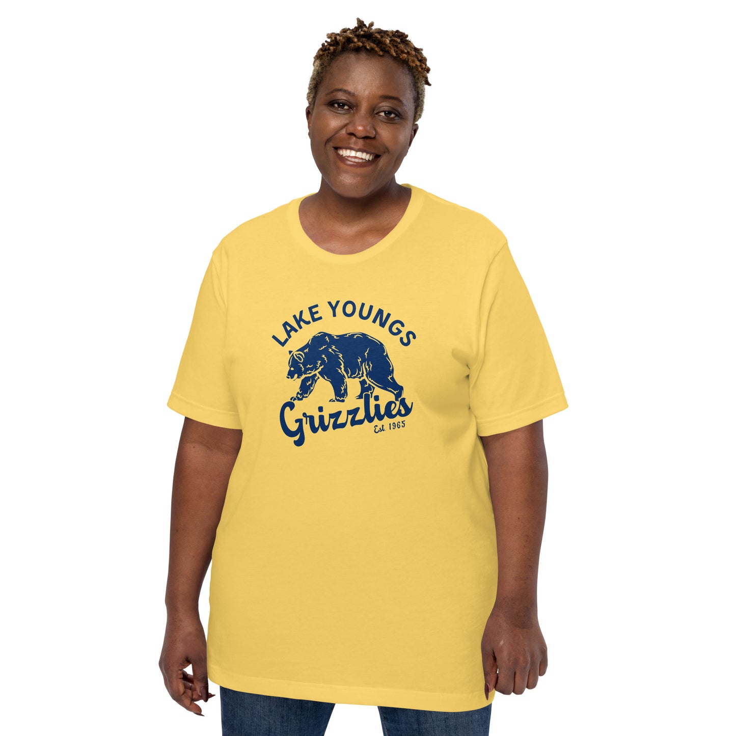 Navy Blue “Retro Lake Youngs” Adult Short Sleeve T-Shirt new