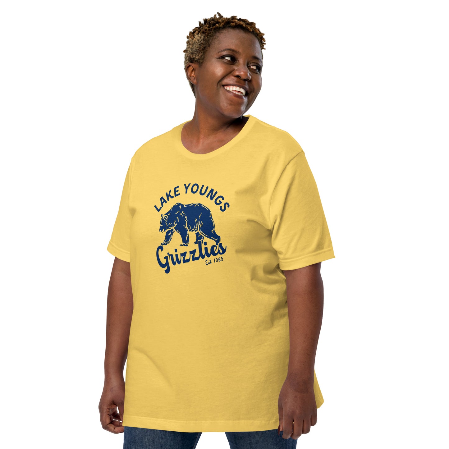 Navy Blue “Retro Lake Youngs” Adult Short Sleeve T-Shirt new