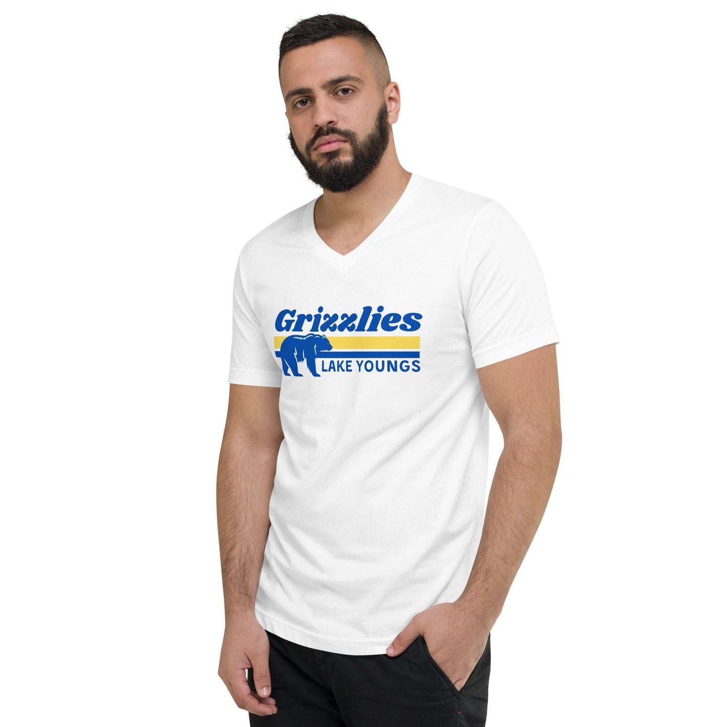 “Bear Stripes” Adult V-Neck T-Shirt