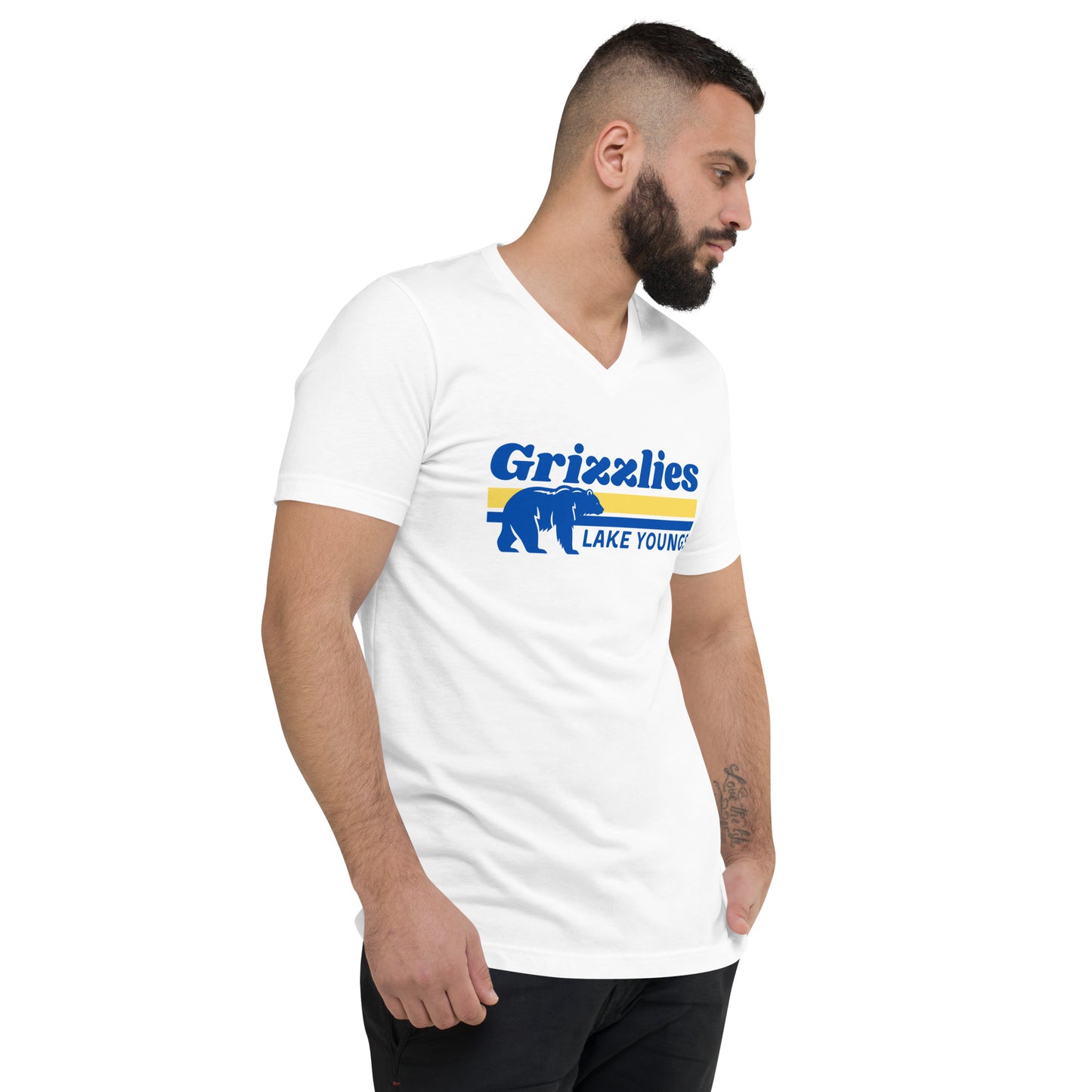 “Bear Stripes” Adult V-Neck T-Shirt