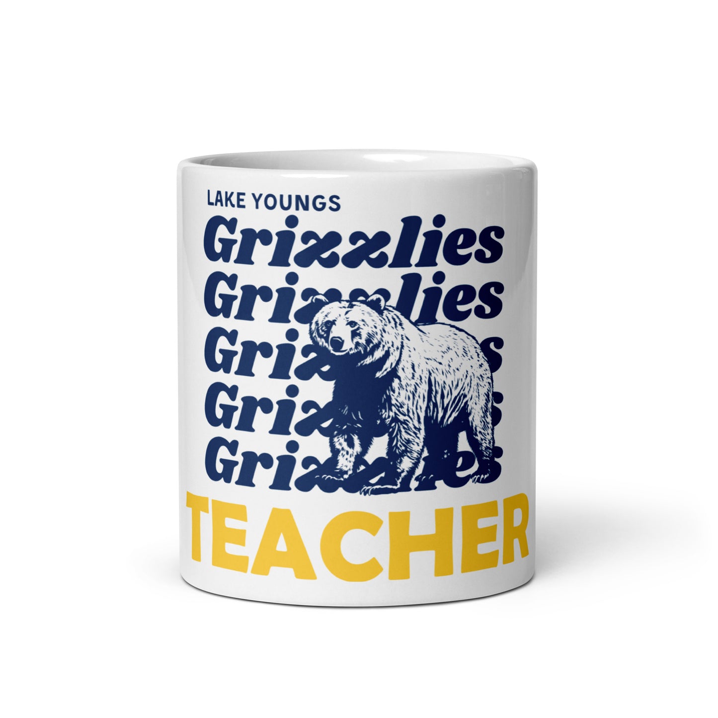 Grizzlies Teacher White glossy mug