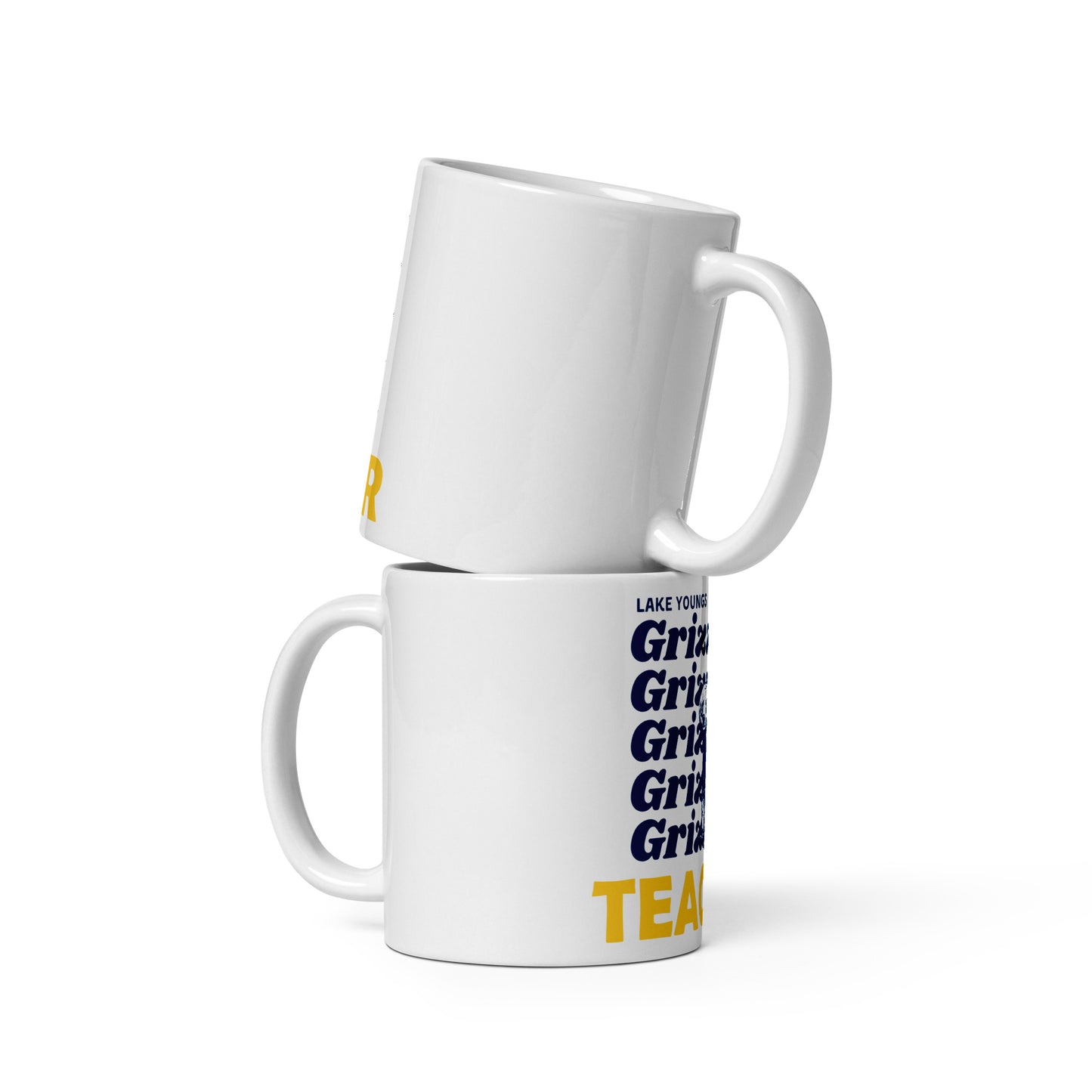 Grizzlies Teacher White glossy mug