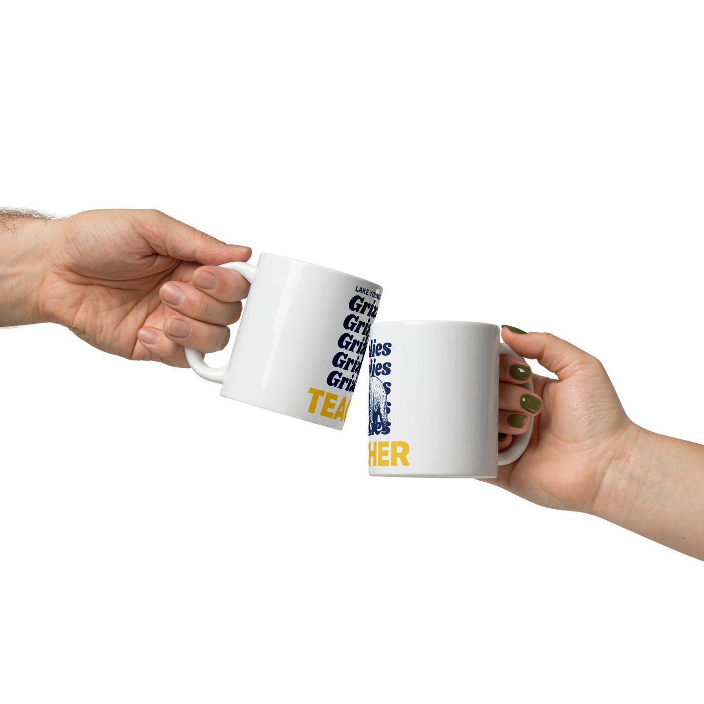 Grizzlies Teacher White glossy mug