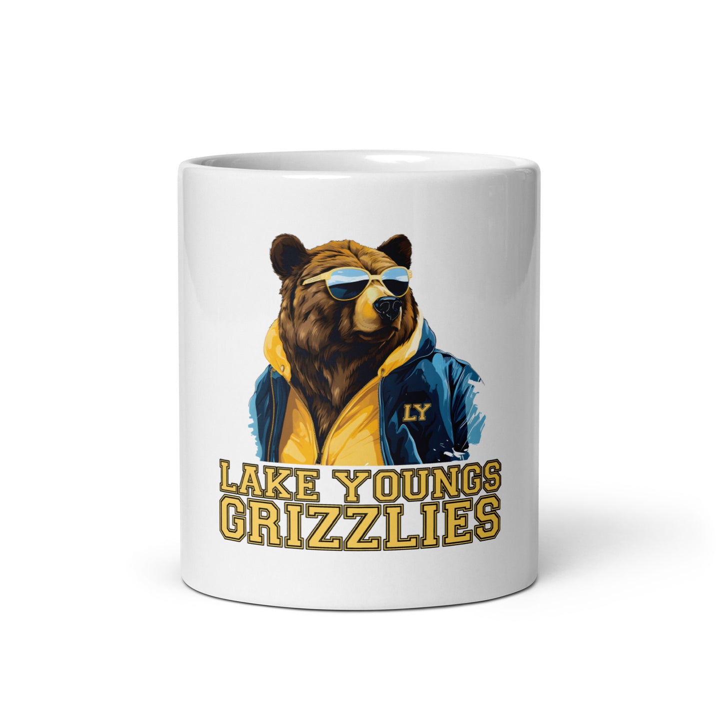 Grizzly Shades White glossy mug