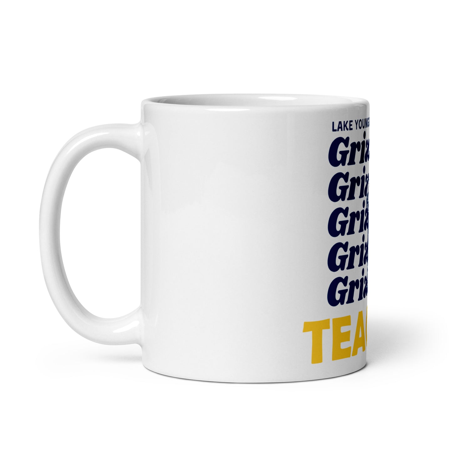 Grizzlies Teacher White glossy mug