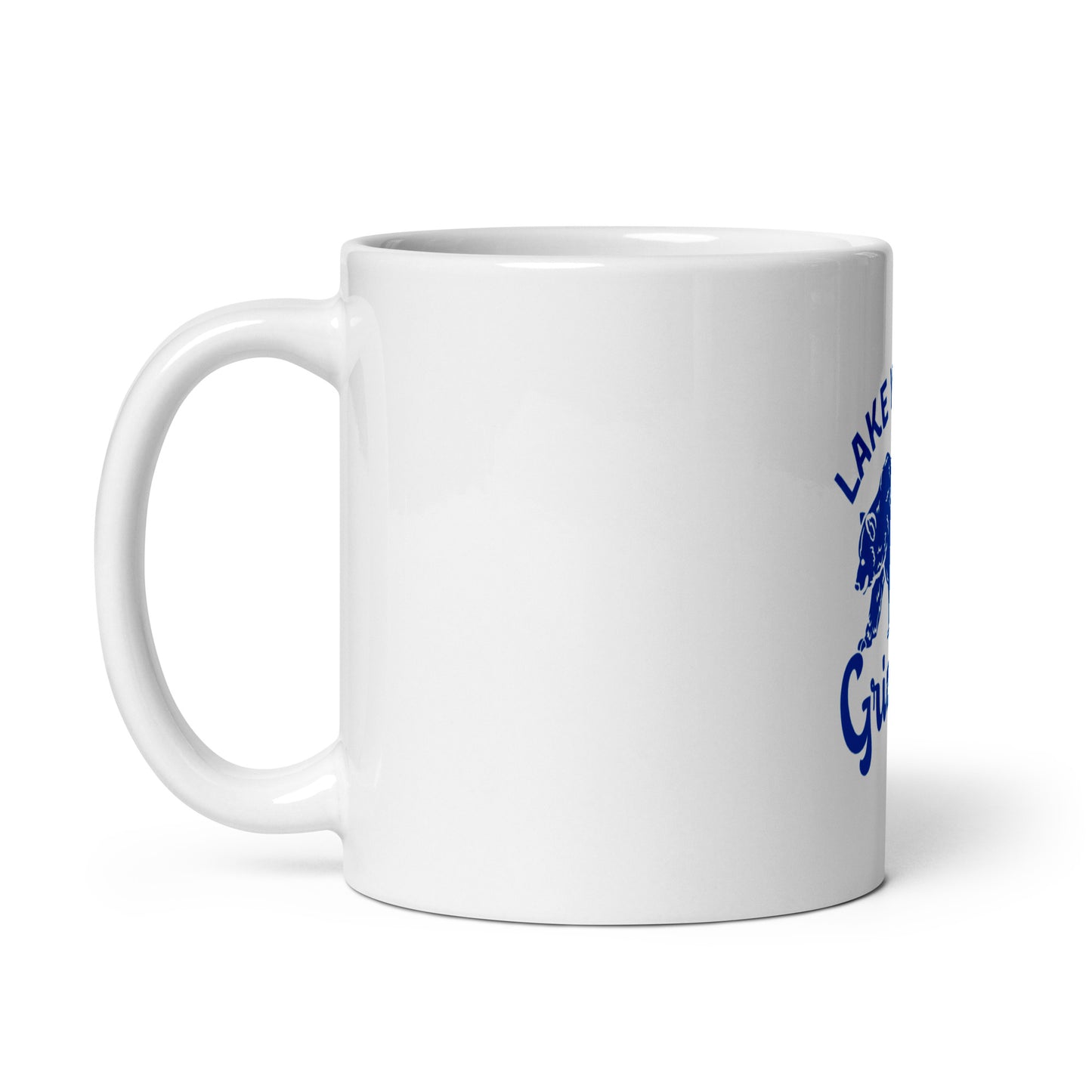 Royal Blue "Retro Lake Youngs" White glossy mug