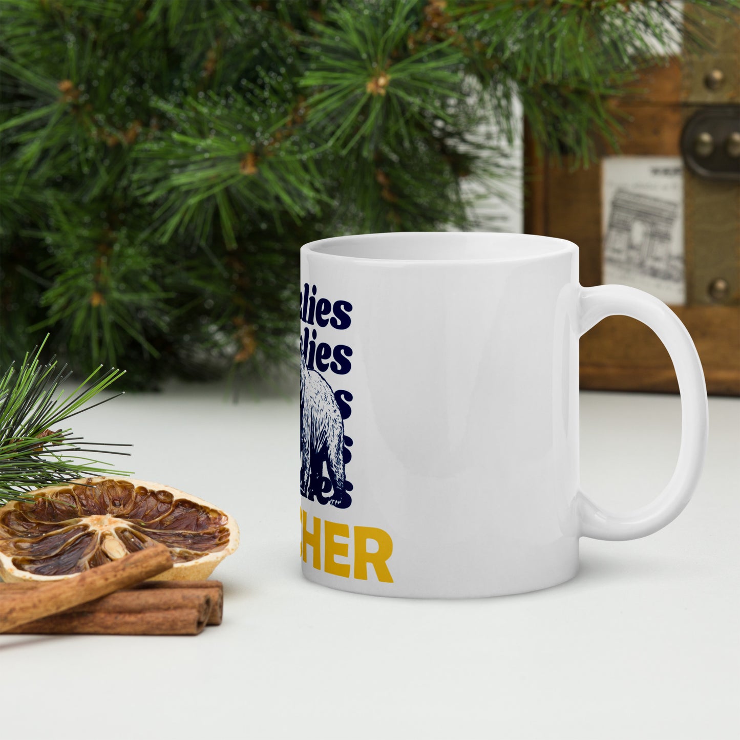 Grizzlies Teacher White glossy mug