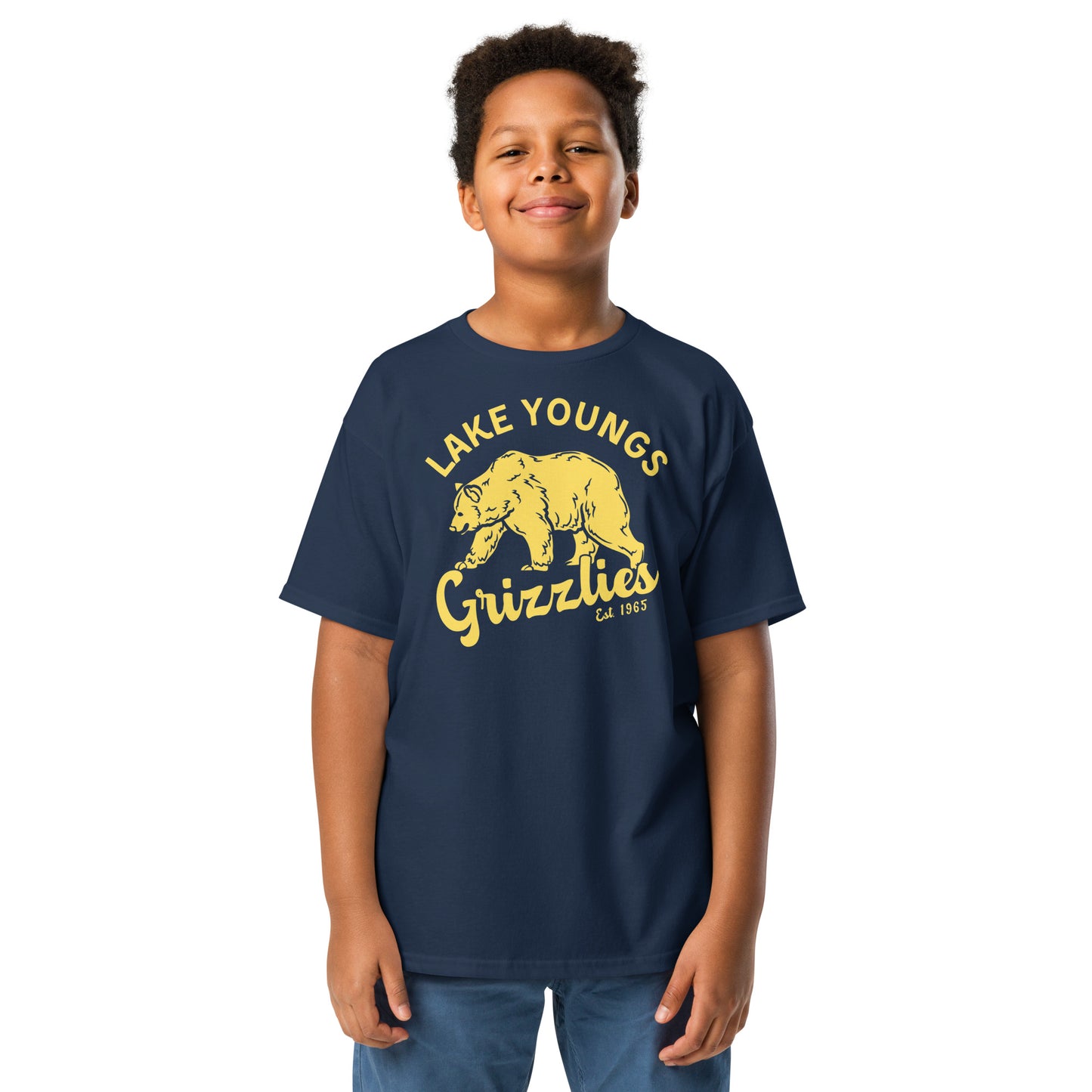 Yellow “Retro Lake Youngs” Youth classic tee