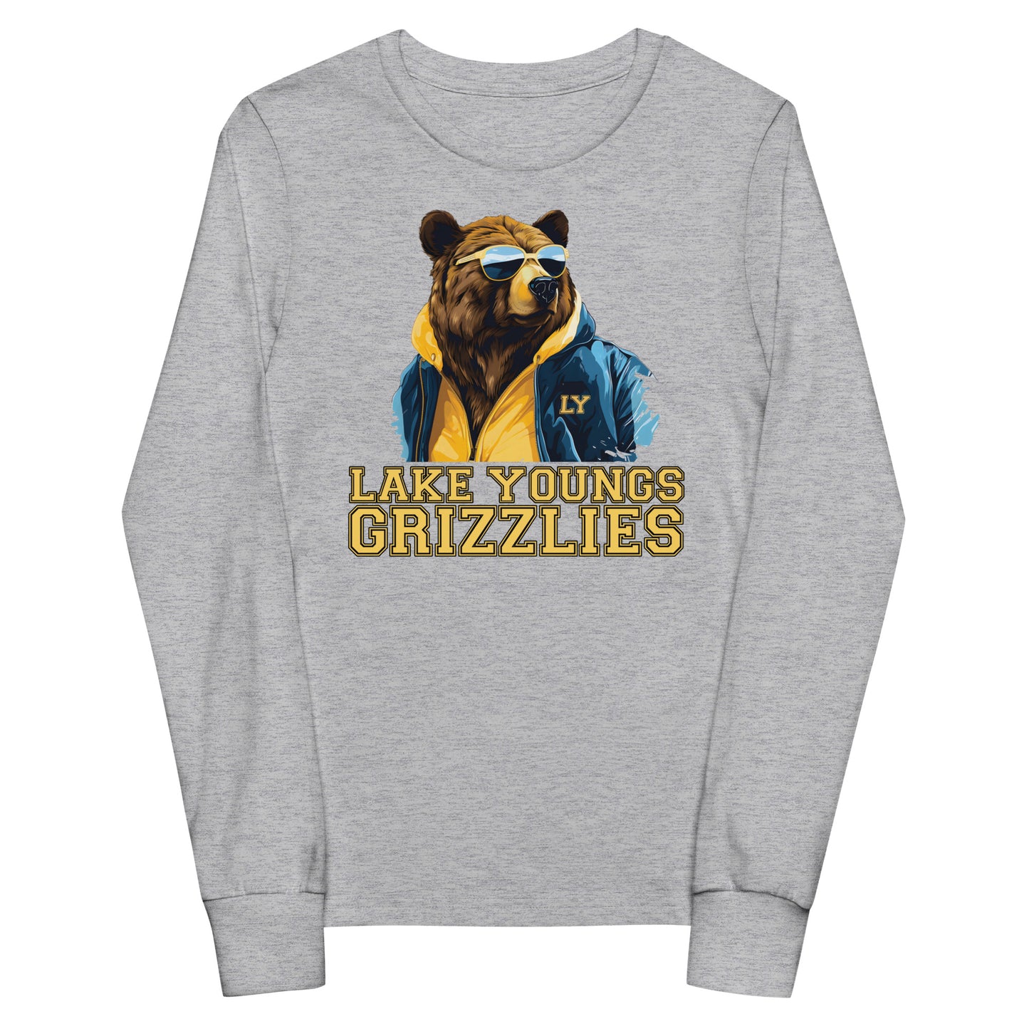 "Grizzly Shades" Youth long sleeve T-Shirt Bella + Canvas 3501Y