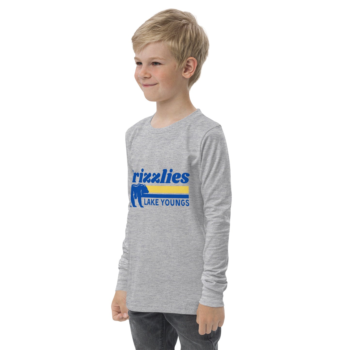 “Bear Stripes” Youth Long Sleeve T-Shirt Bella + Canvas 3501Y
