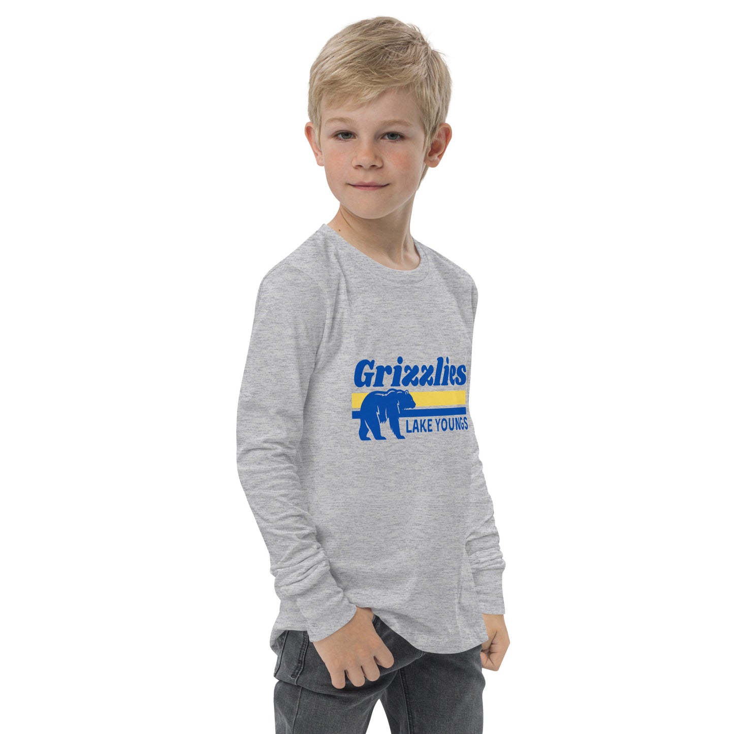 “Bear Stripes” Youth Long Sleeve T-Shirt Bella + Canvas 3501Y