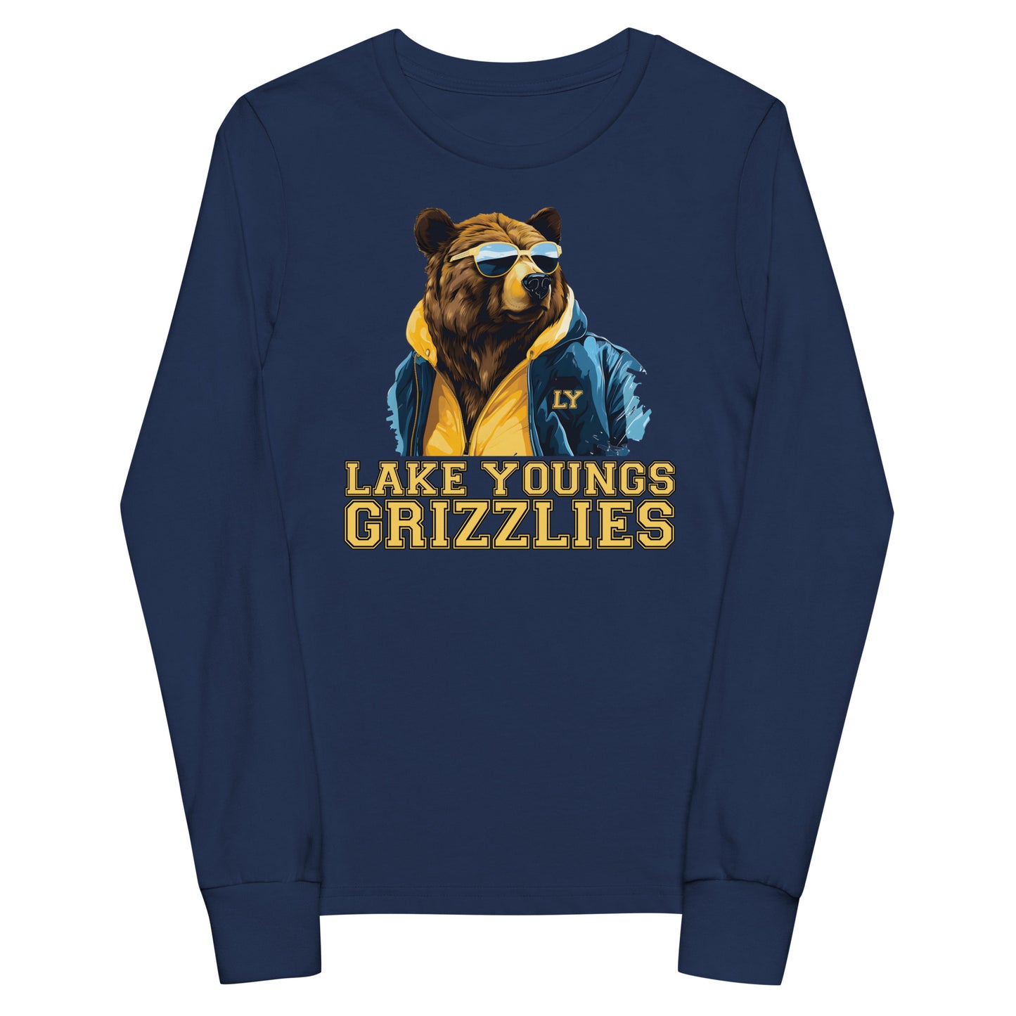 "Grizzly Shades" Youth long sleeve T-Shirt Bella + Canvas 3501Y