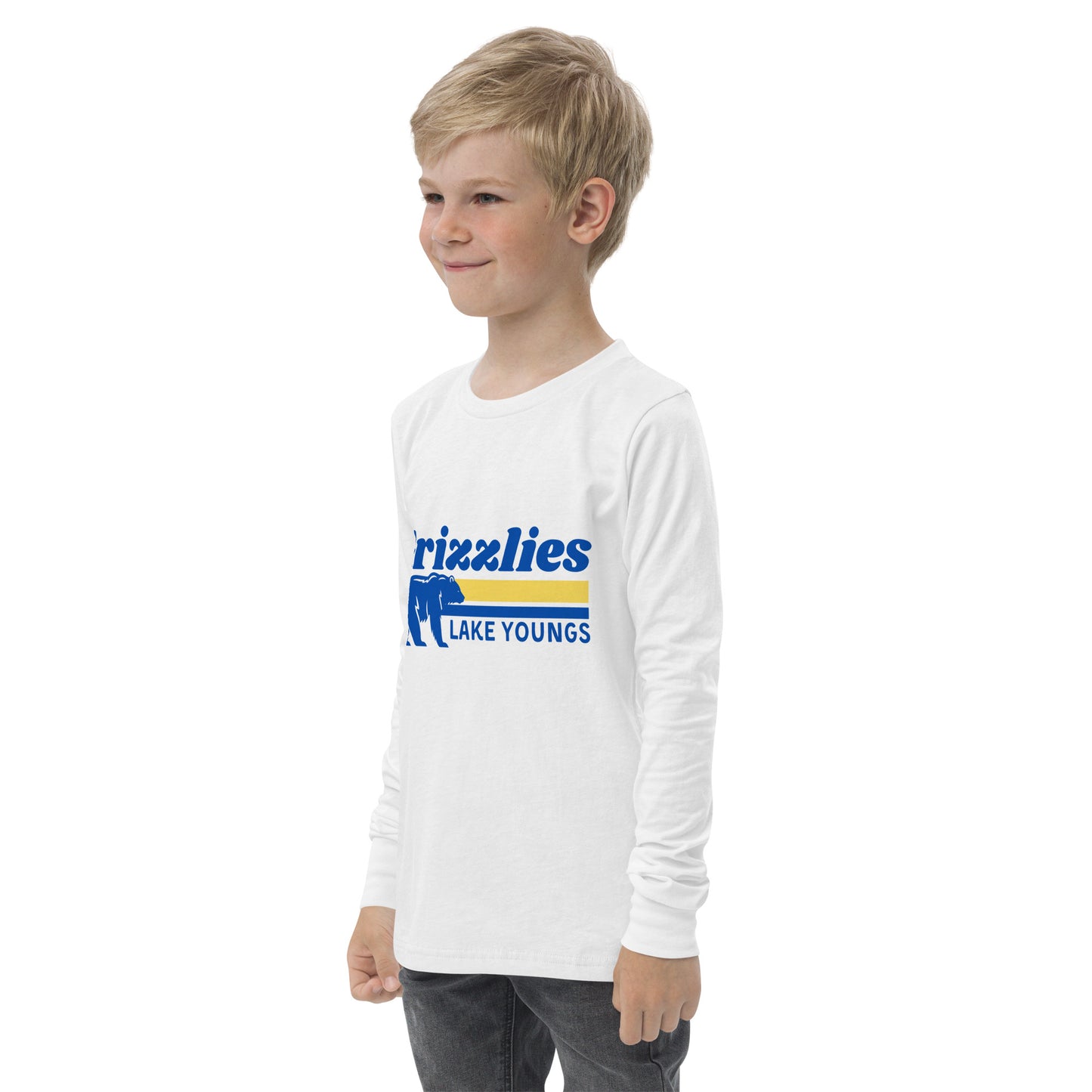 “Bear Stripes” Youth Long Sleeve T-Shirt Bella + Canvas 3501Y