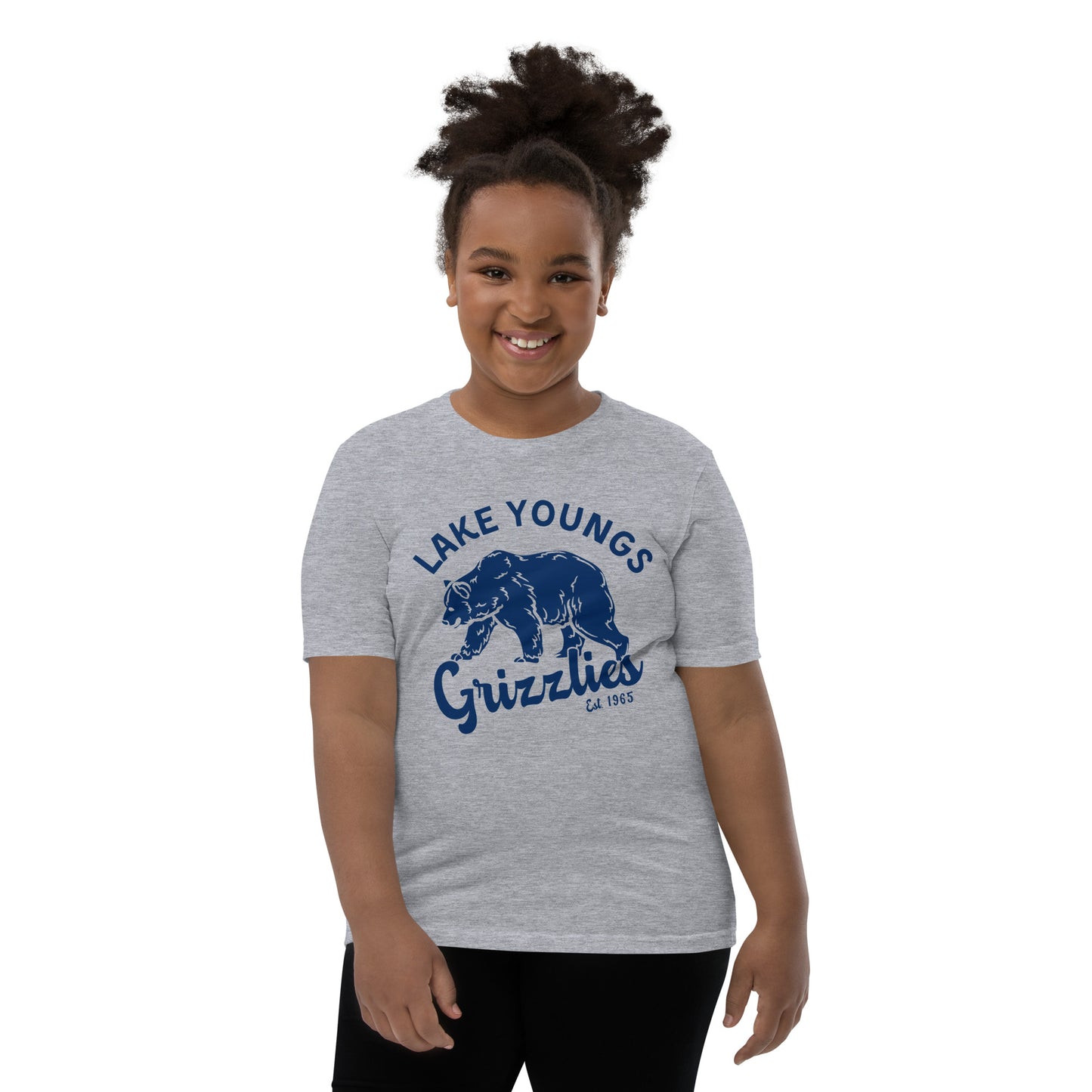 Navy Blue “Retro Lake Youngs” Youth Short Sleeve T-Shirt Bella + Canvas 3001Y