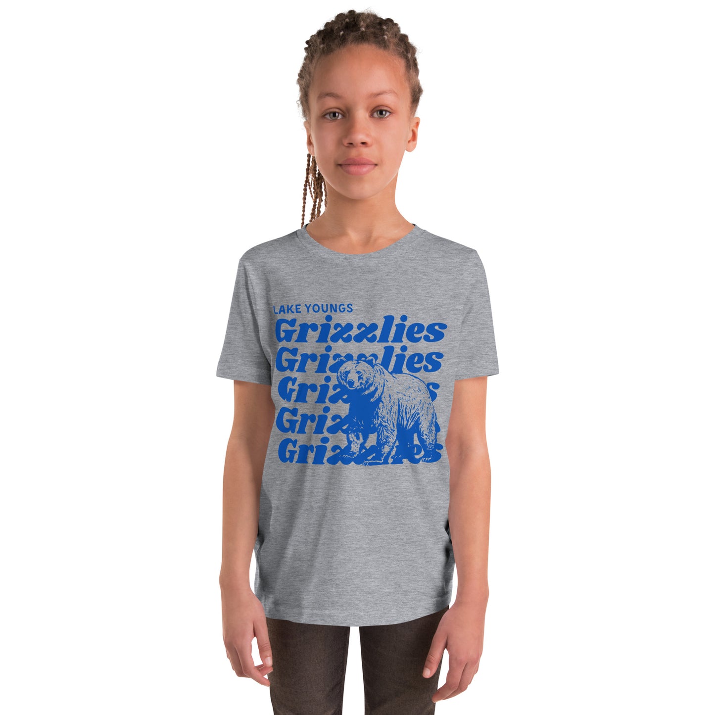 Royal Blue “Grizzlies” Youth Short Sleeve T-Shirt Bella + Canvas 3001Y