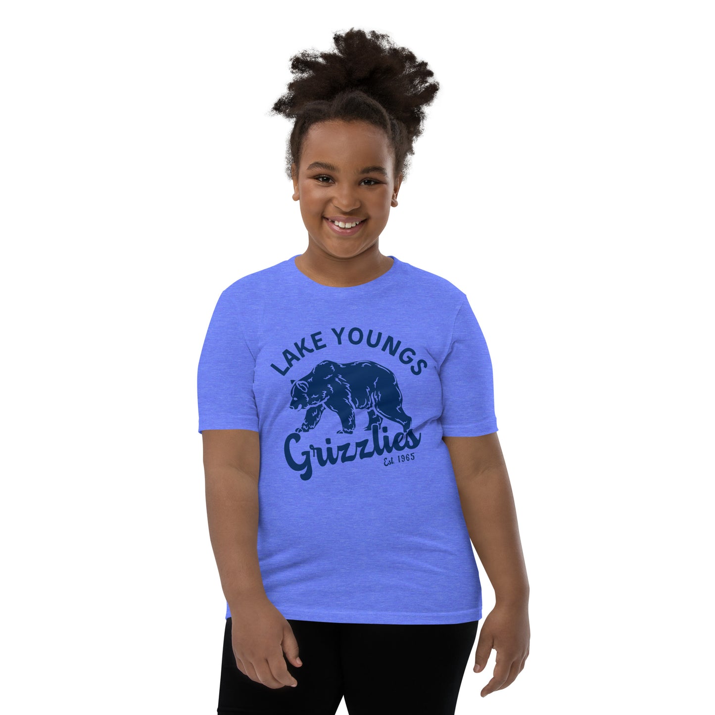 Navy Blue “Retro Lake Youngs” Youth Short Sleeve T-Shirt Bella + Canvas 3001Y
