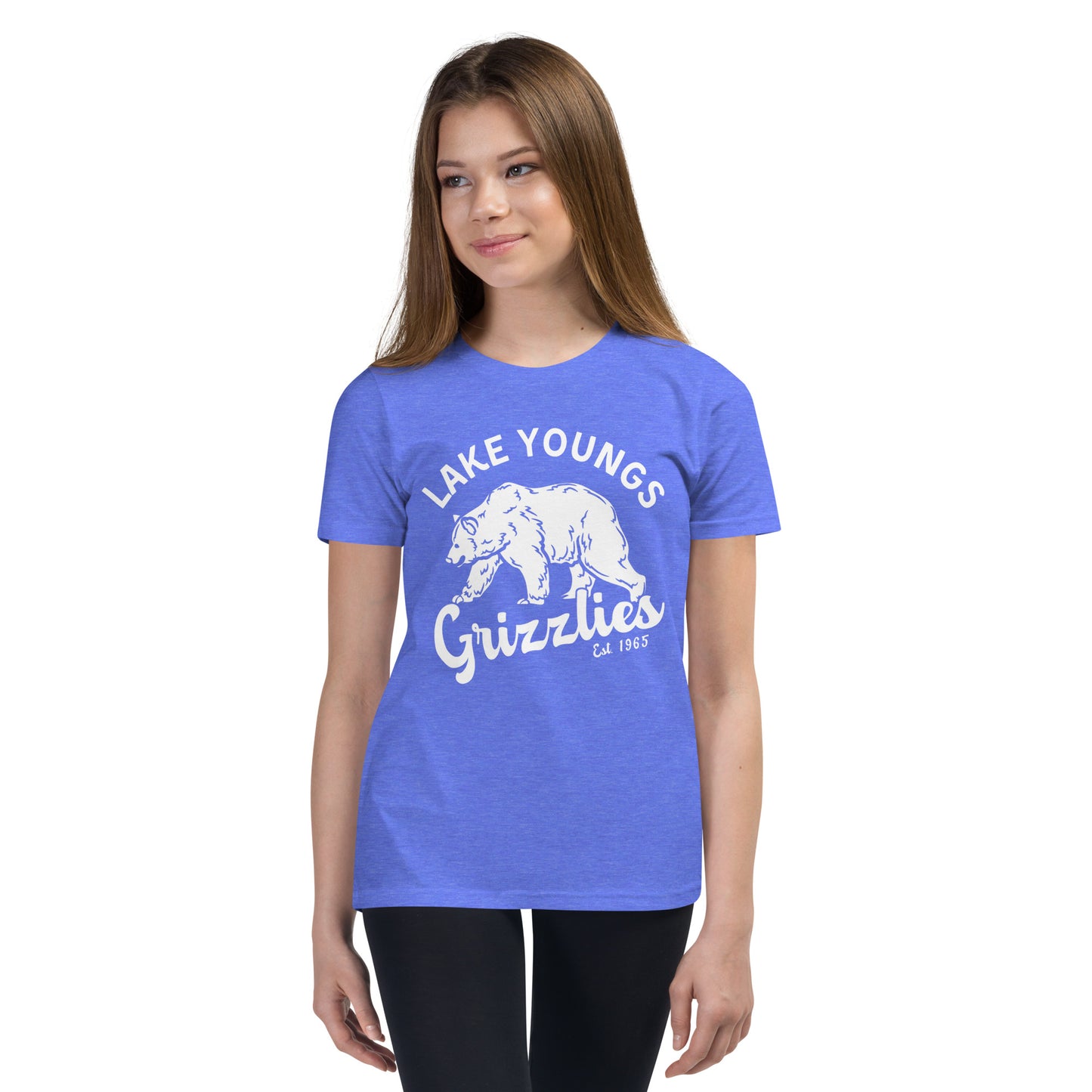 White “Retro Lake Youngs” Youth Short Sleeve T-Shirt Bella + Canvas 3001Y