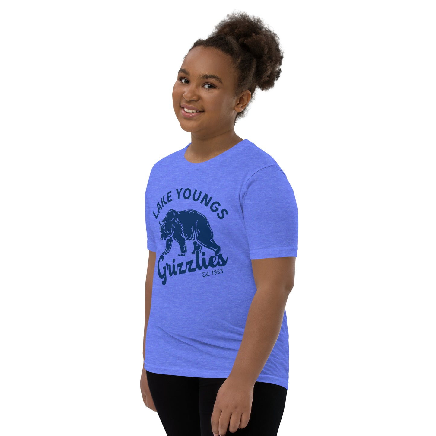Navy Blue “Retro Lake Youngs” Youth Short Sleeve T-Shirt Bella + Canvas 3001Y