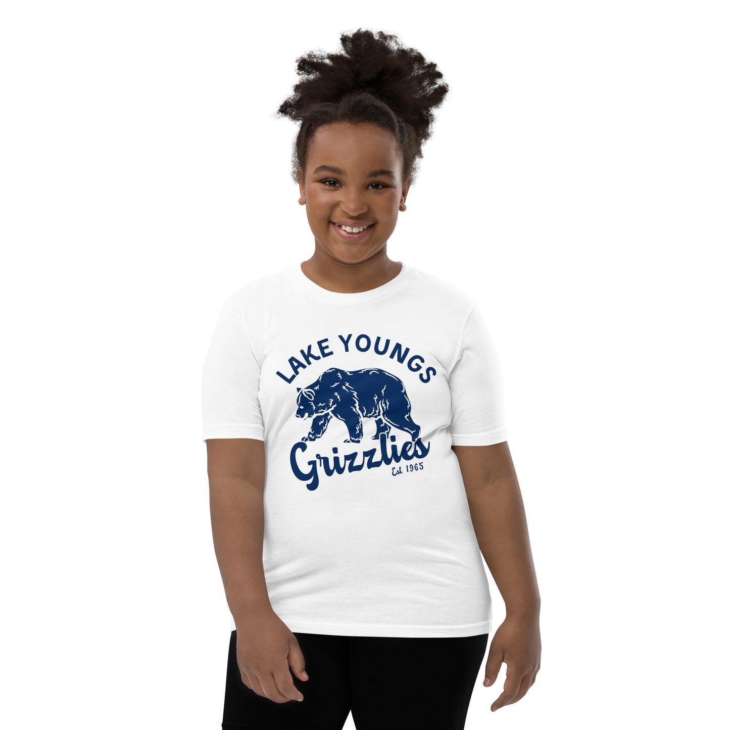 Navy Blue “Retro Lake Youngs” Youth Short Sleeve T-Shirt Bella + Canvas 3001Y