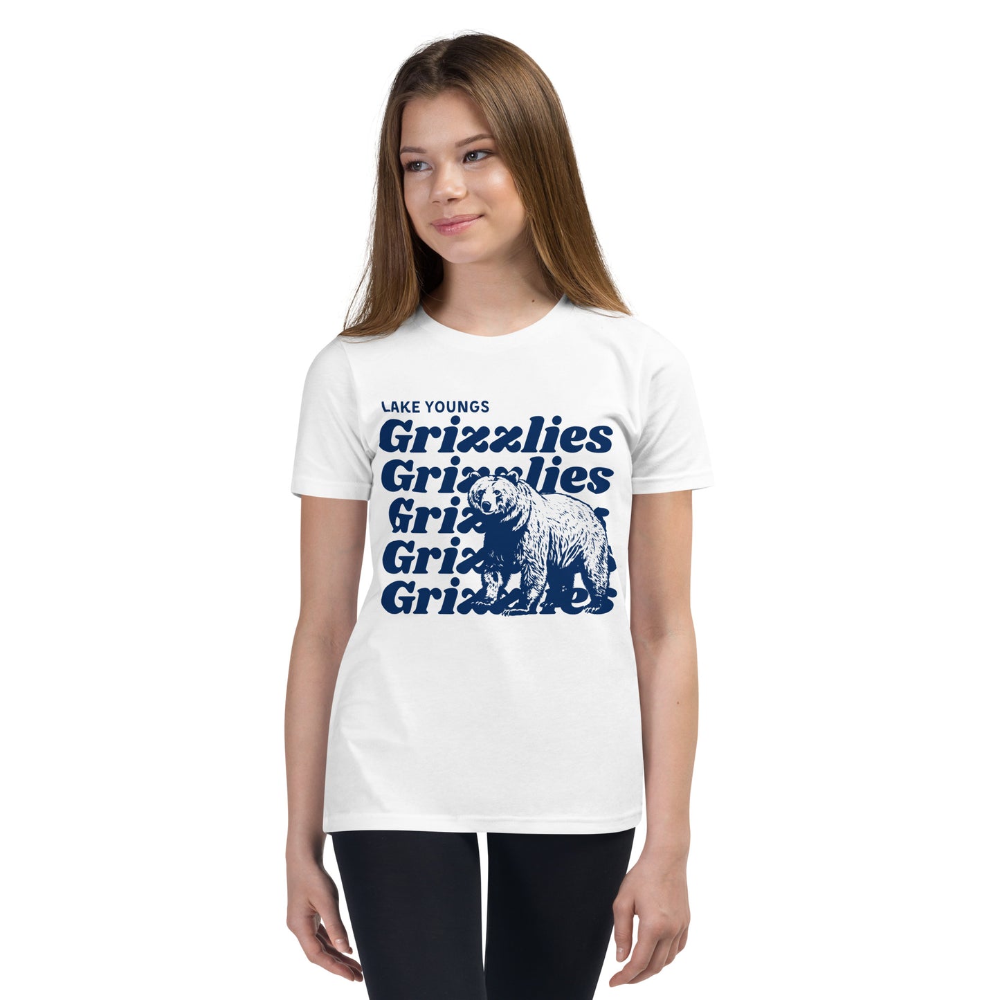 Navy Blue "Grizzlies" Youth Short Sleeve Tee Bella + Canvas 3001Y
