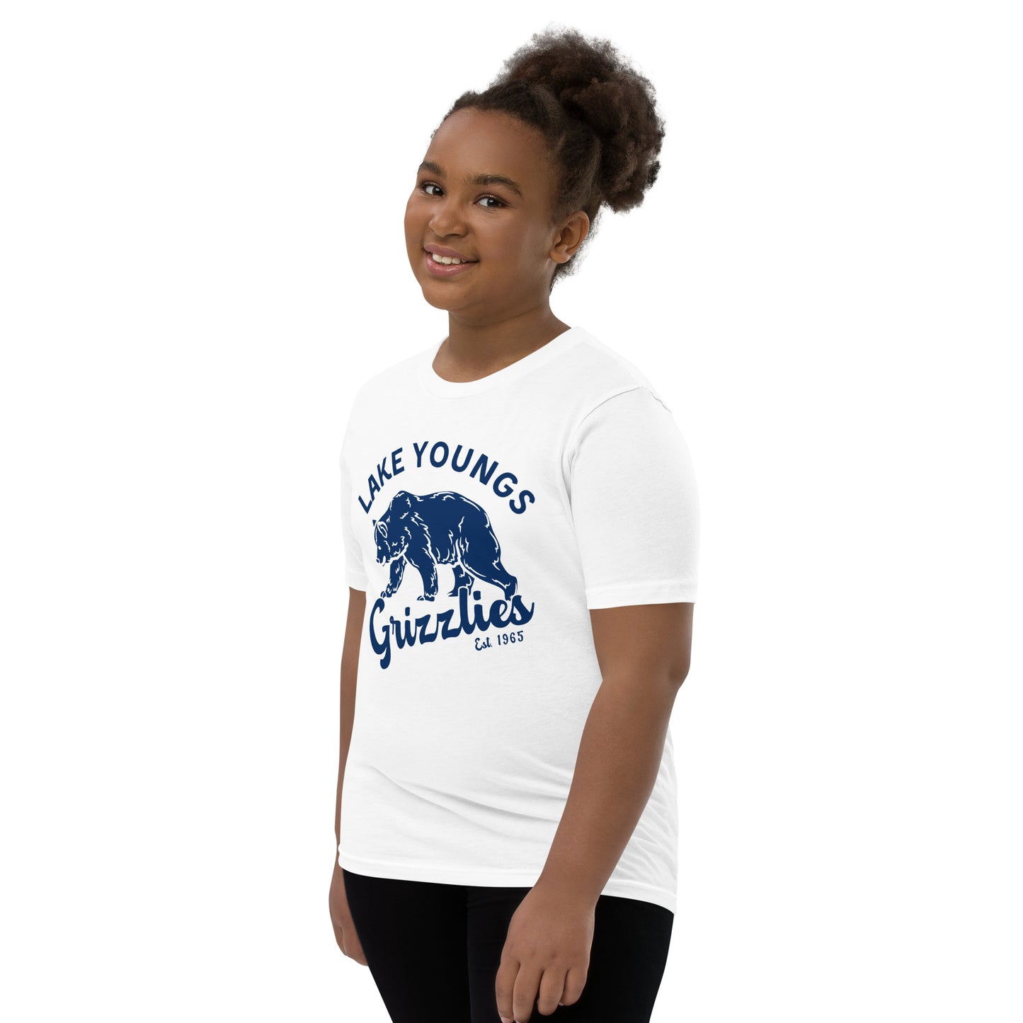 Navy Blue “Retro Lake Youngs” Youth Short Sleeve T-Shirt Bella + Canvas 3001Y