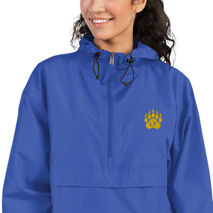 “Bear Paw“ Yellow on Blue/Navy Adult Champion Packable Jacket