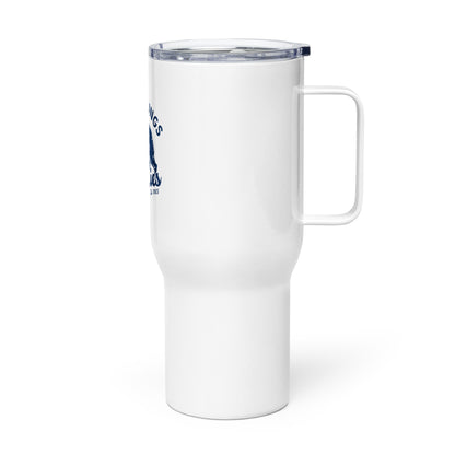 Navy Blue "Retro Lake Youngs" Travel mug with a handle