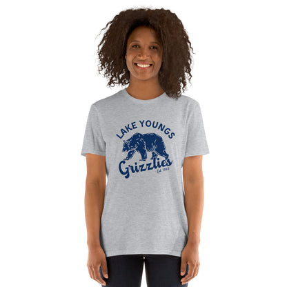 Navy Blue “Retro Lake Youngs” Adult Short-Sleeve Unisex T-Shirt