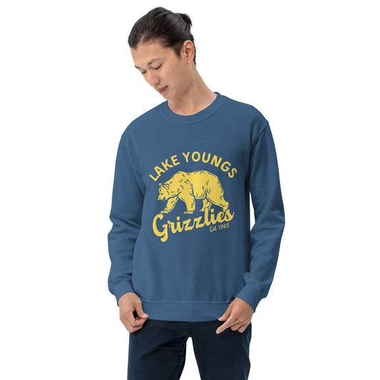 Yellow “Retro Lake Youngs” Adult Crew Neck Sweatshirt