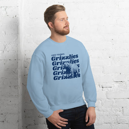 Navy Blue “Grizzlies” Adult Crew Neck Sweatshirt