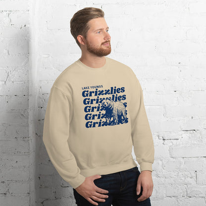 Navy Blue “Grizzlies” Adult Crew Neck Sweatshirt