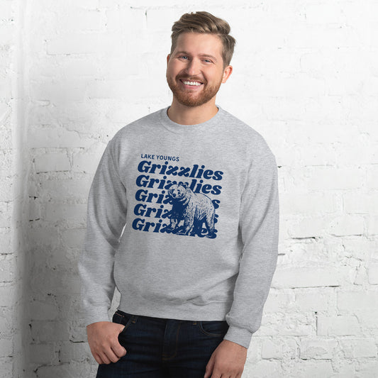 Navy Blue “Grizzlies” Adult Crew Neck Sweatshirt