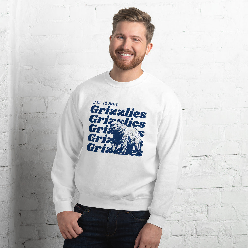 Navy Blue “Grizzlies” Adult Crew Neck Sweatshirt