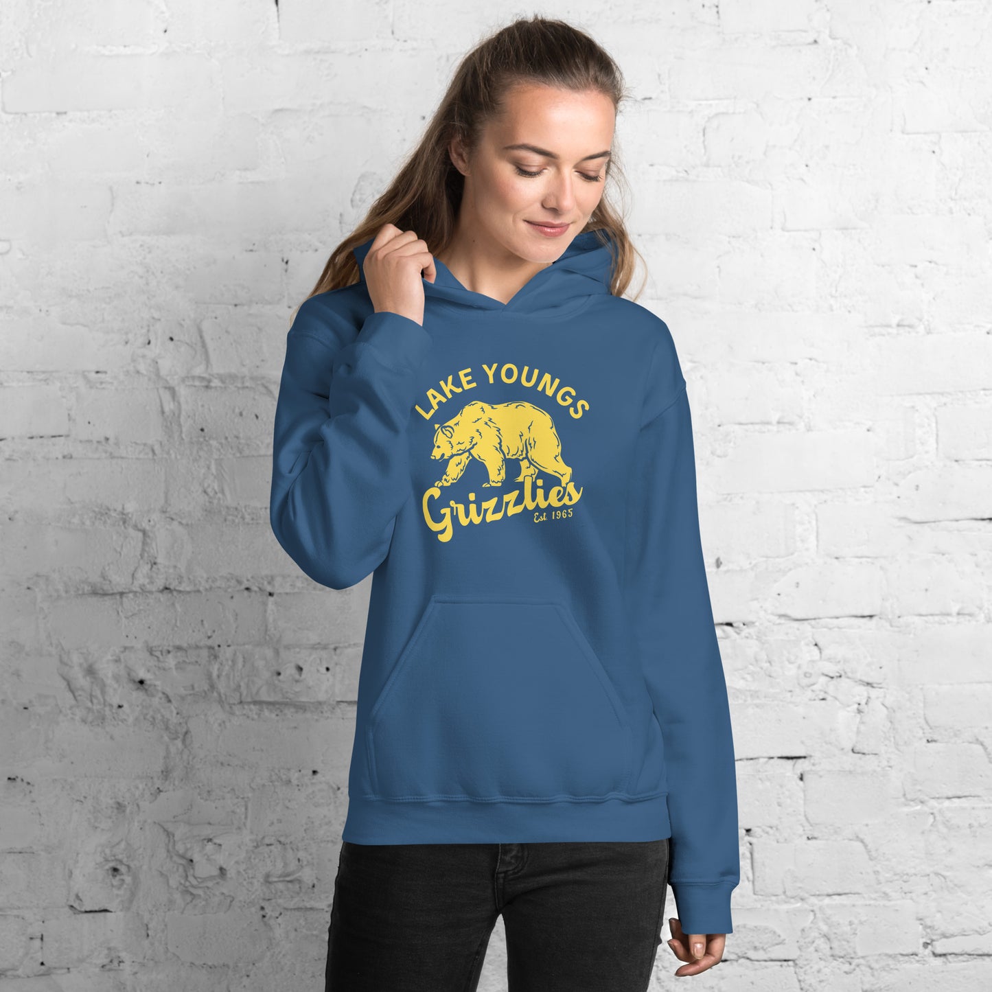 Yellow “Retro Lake Youngs” Adult Hoodie