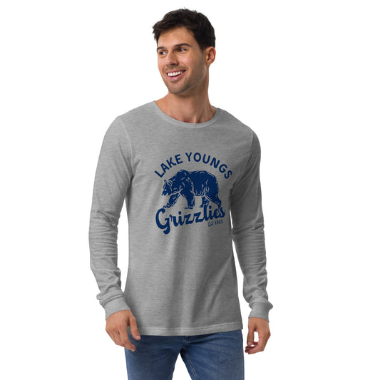 Navy Blue “Retro Lake Youngs” Adult Long Sleeve T-Shirt