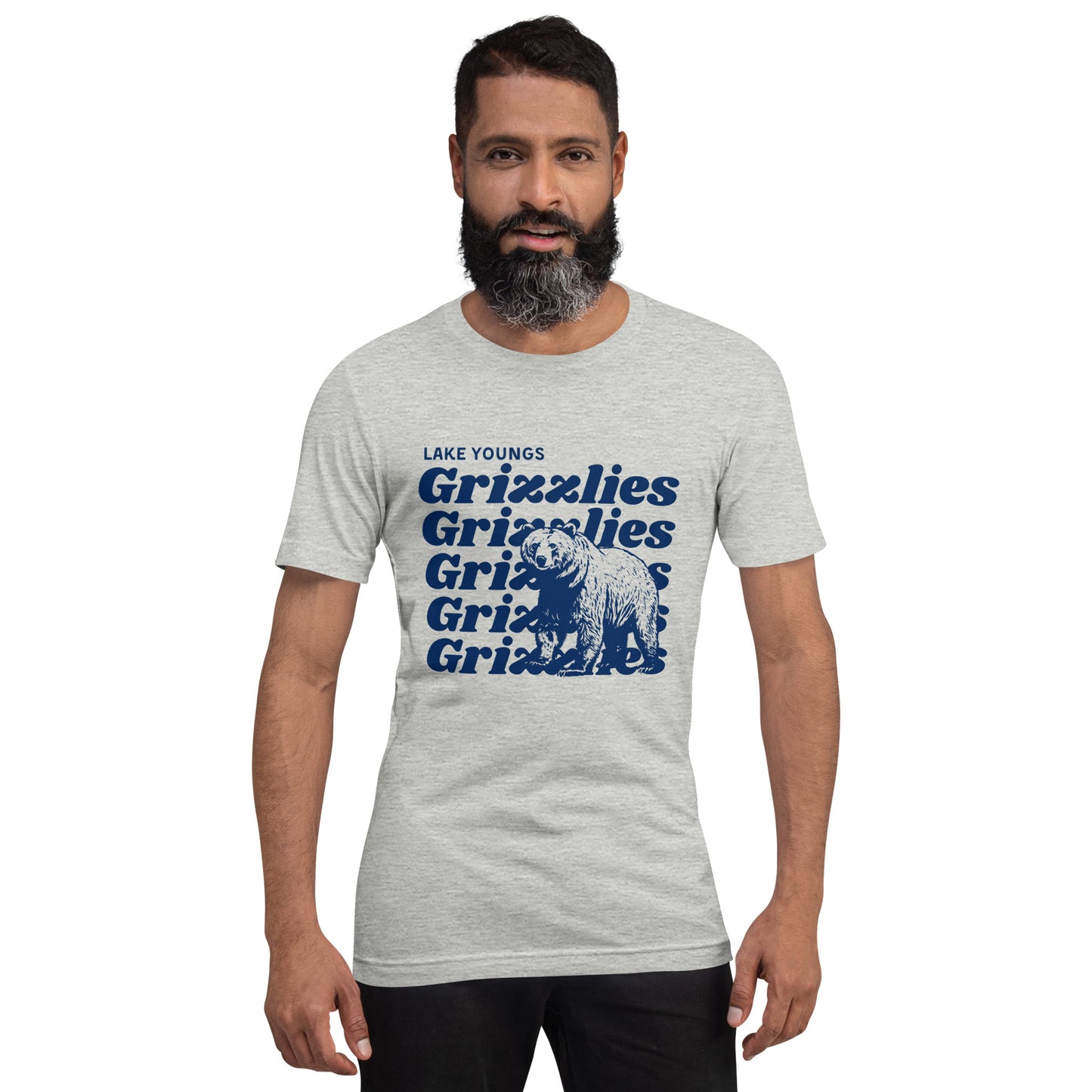 Navy Blue “Grizzlies” Adult Short Sleeve T-Shirt
